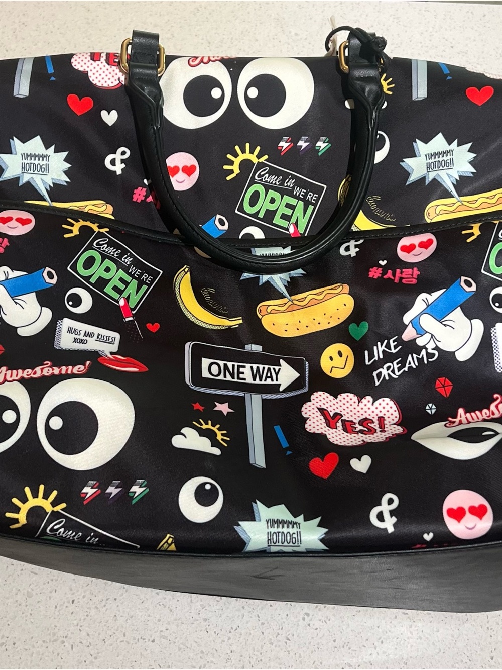 NWT Like Dreams Graphic Black Travel Weekender Bag